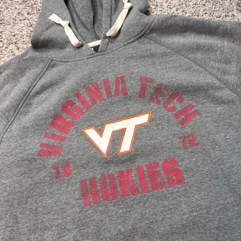 Virginia Tech Hokies Men's XL‎ Arch Logo Hoodie Pullover Sweatshirt Gray New